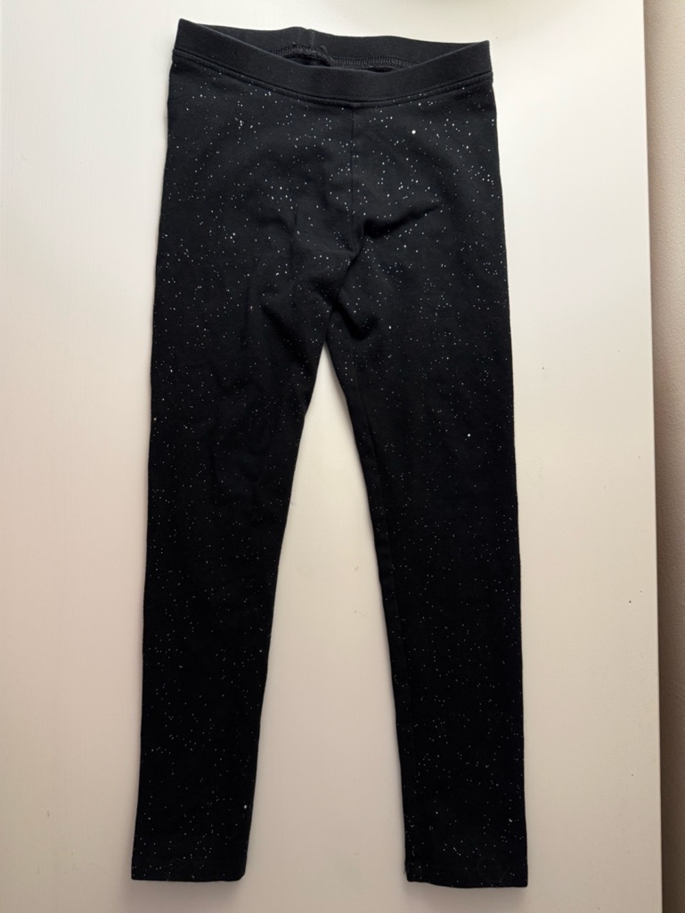 Cat & Jack Black Sparkle Leggings with Silver Glitter